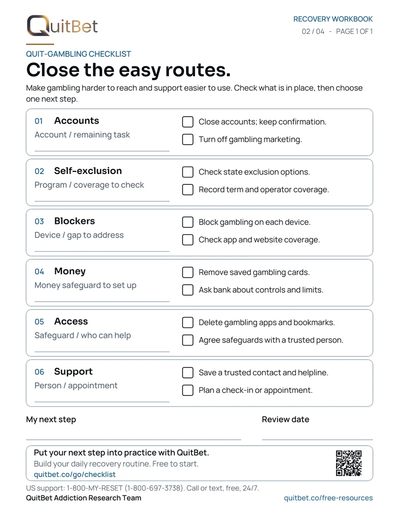 Preview of Quit-gambling checklist